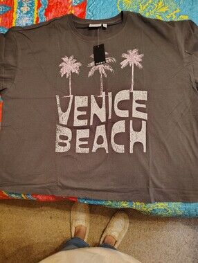 torrid Charcoal Tee with Pink Palm Graphic